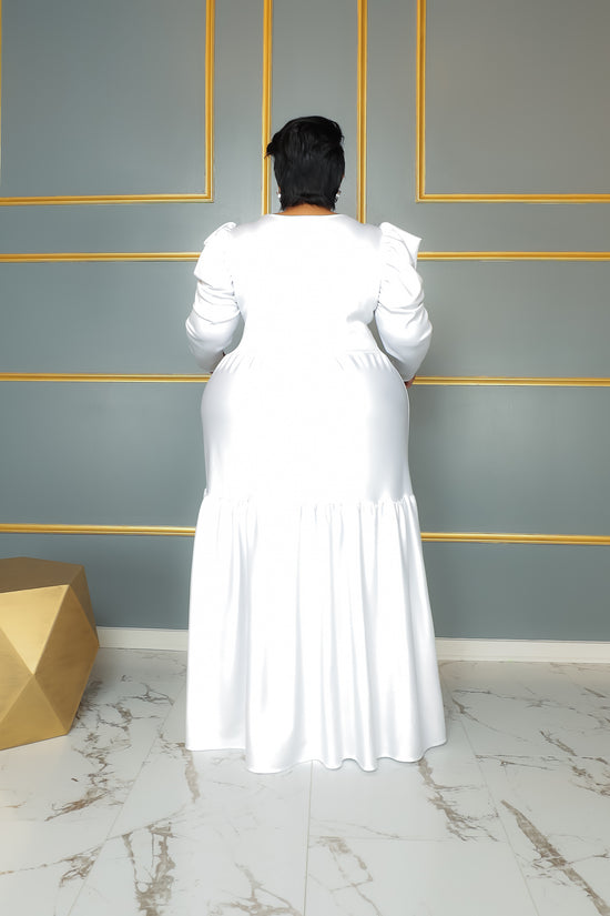 White Adore Tiered Maxi Dress