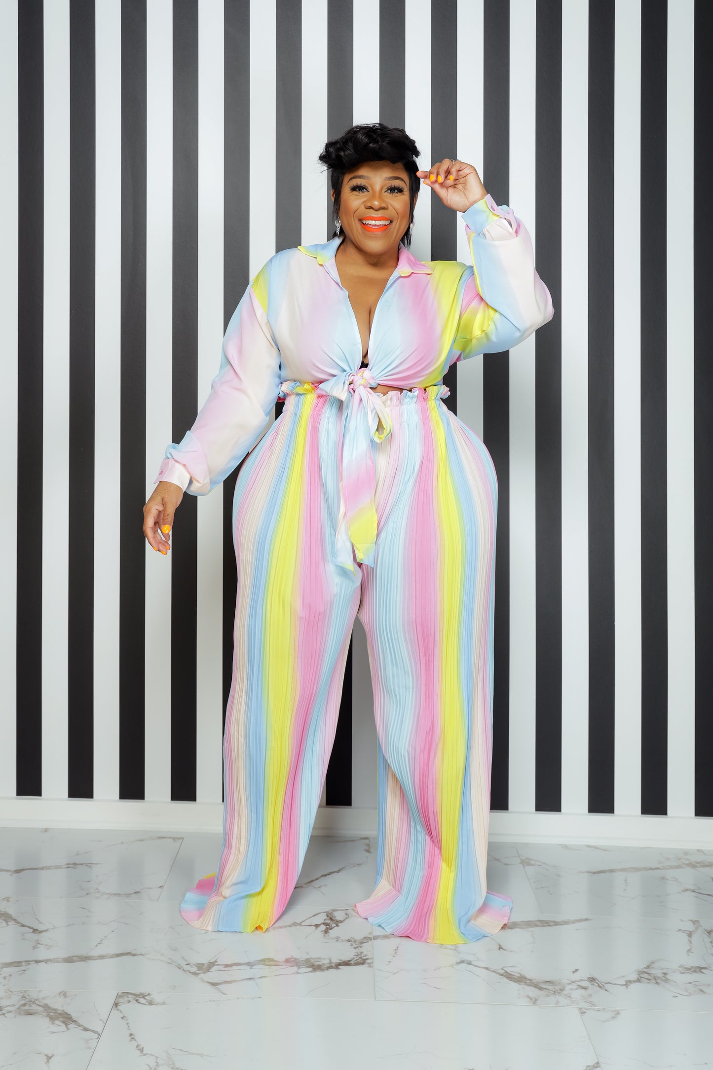 Candy Pleated Pant Set