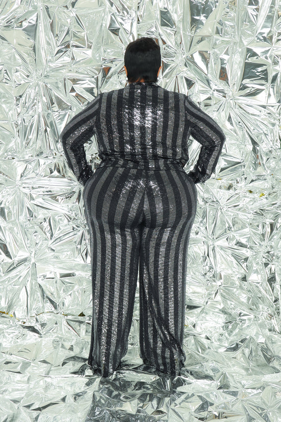 Pinstripe Sequin Pant Set