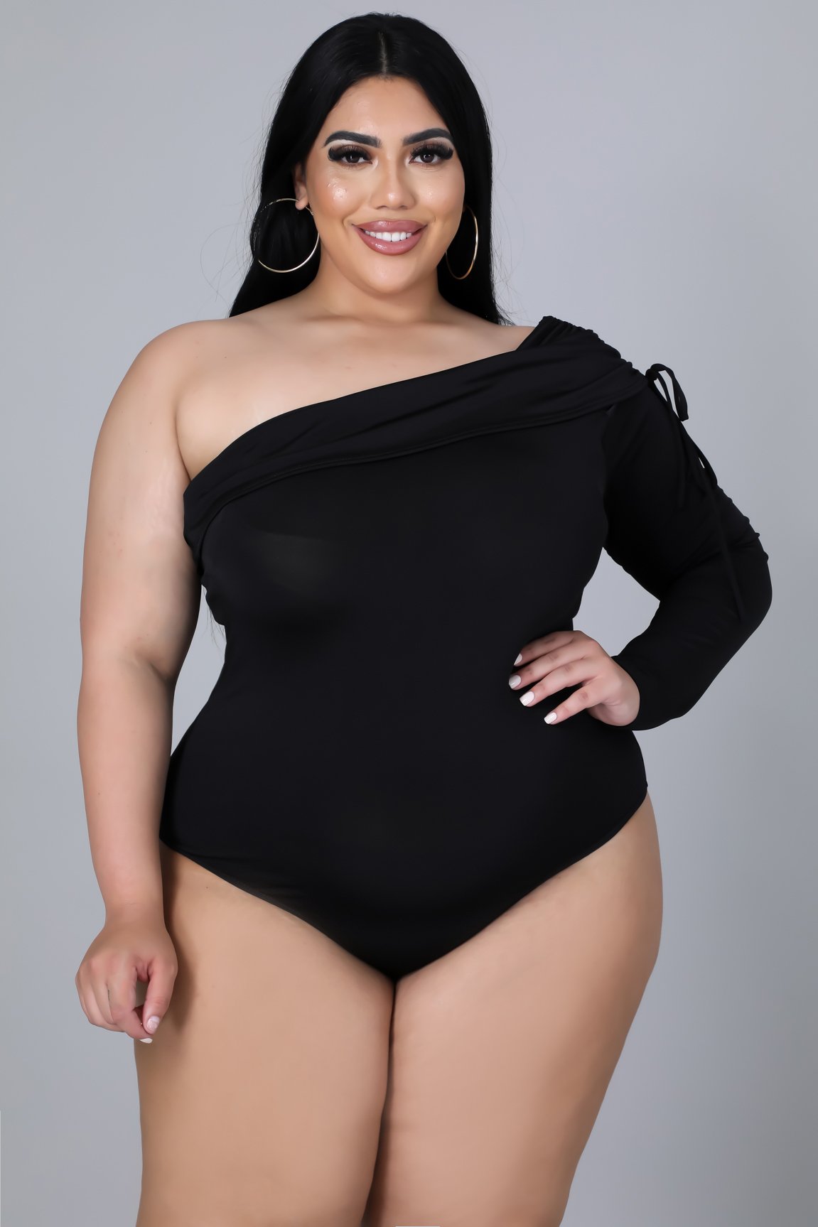 Black One Sleeve Body-suit