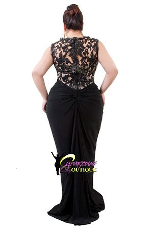 Black Lace Carrington Gown