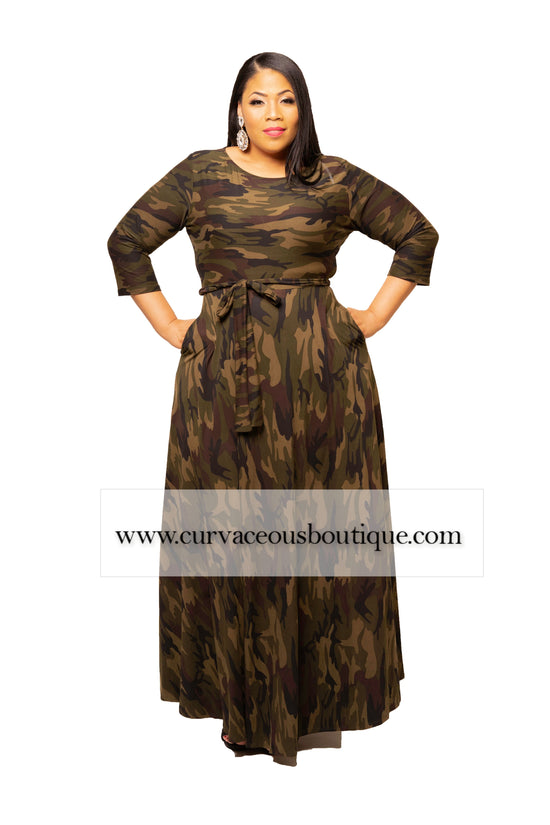 Dark Camouflage Gabby Maxi Dress