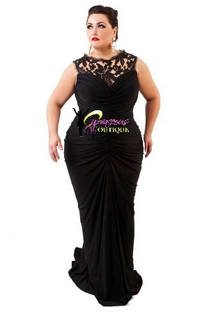 Black Lace Carrington Gown