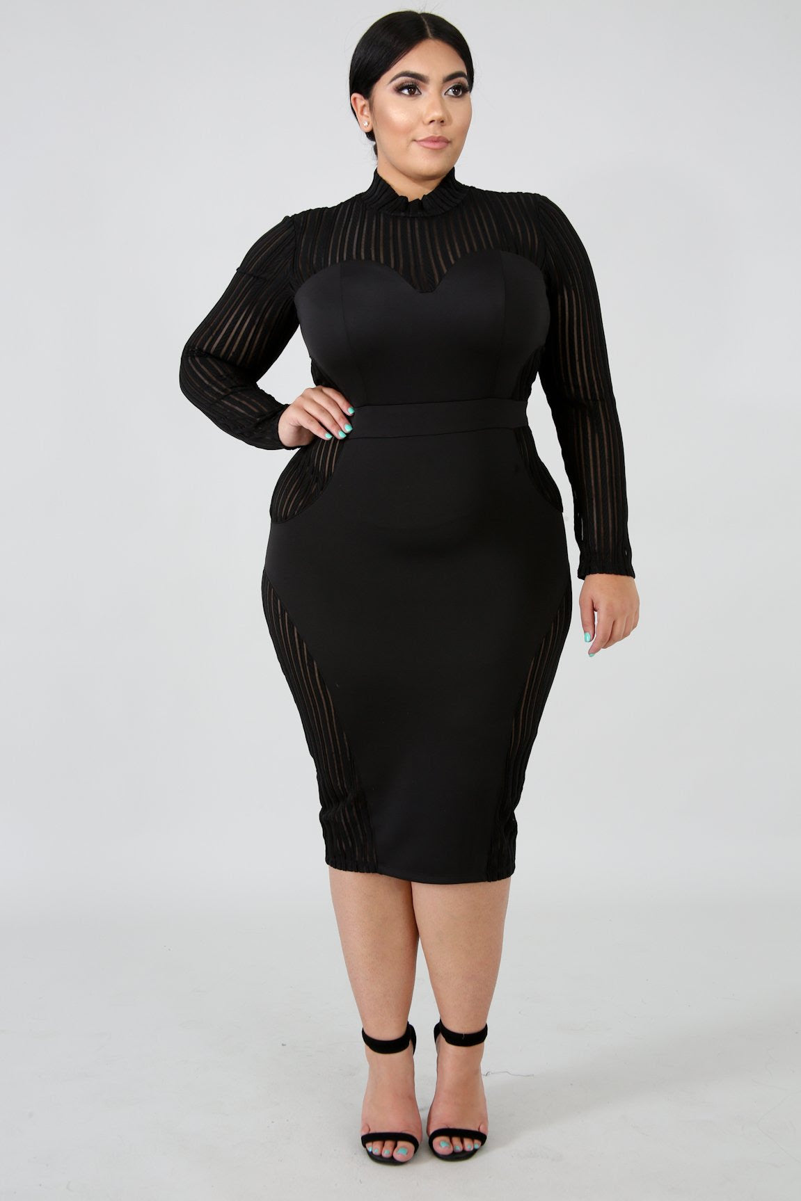 Black Meadow Panel Body-Con Dress