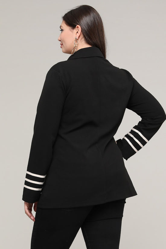 Black Triple Stripe Blazer