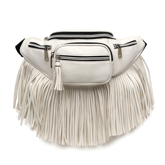 Ivory Western Fringe Fanny Pack Waist Bag