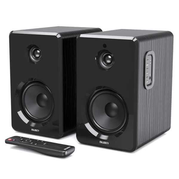 Majority D40 Bookshelf Amplified Hi-Fi Stereo Speakers Bluetooth USB Aux