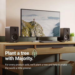 Majority D40 Bookshelf Stereo HiFi Speakers Bluetooth USB Aux