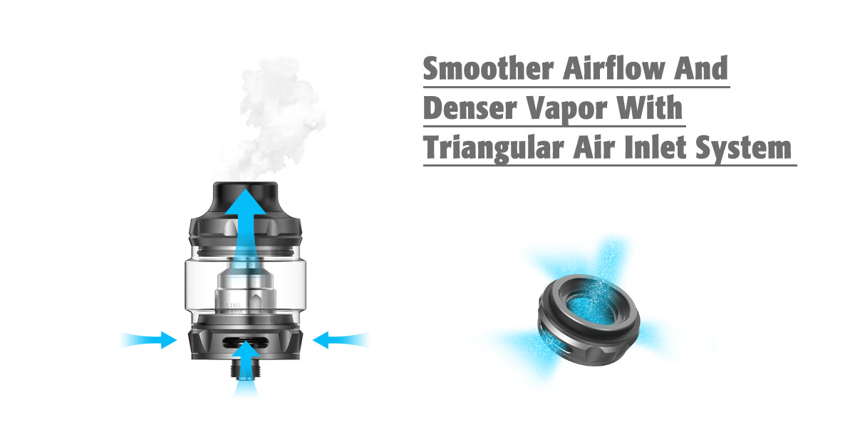 sub-ohm tank airflow and air inlet system