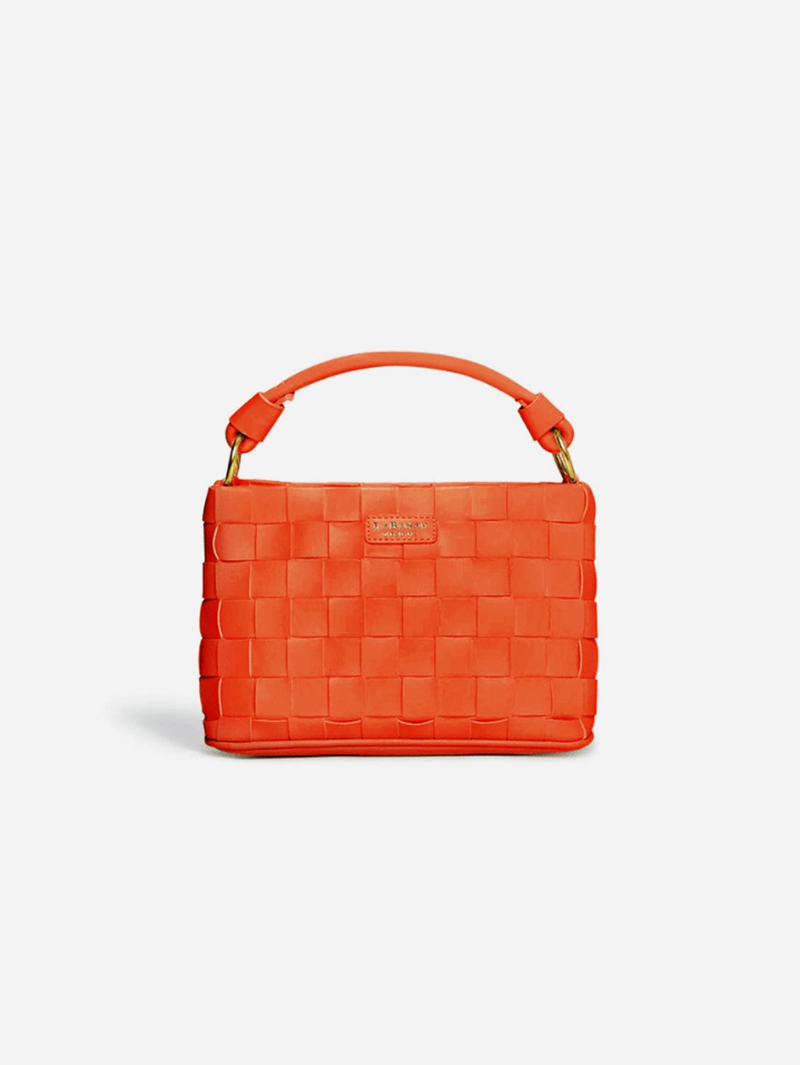Bella Woven Vegan Leather Mini Crossbody Bag | Orange
