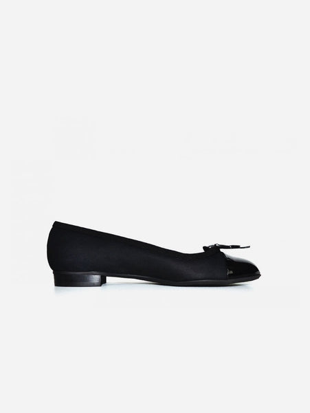 flat black court shoes