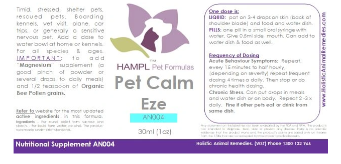Behaviour - Pet Calm Eze 4 Formula - Hampl – Moondidley Pets
