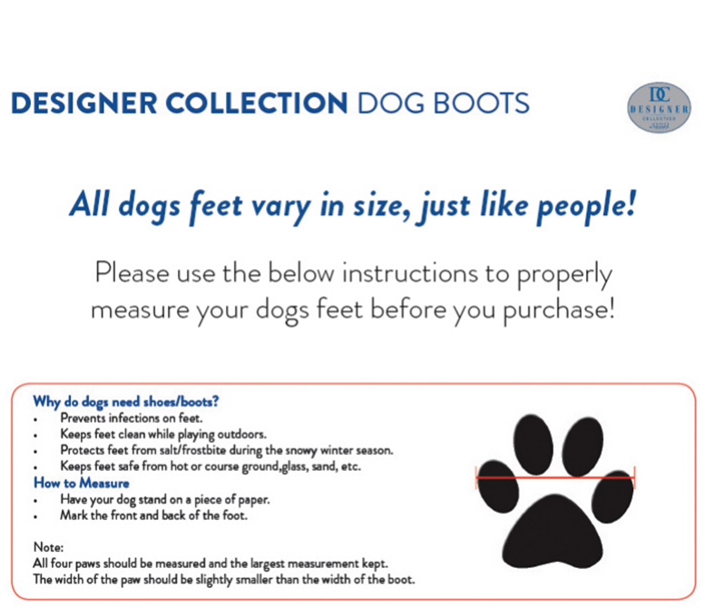 how to measure dogs feet for boots