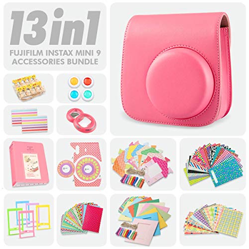 Gepland Verdorren kolf Fujifilm Instax Mini 9 Flamingo Pink 13 Piece Accessory Bundle Include