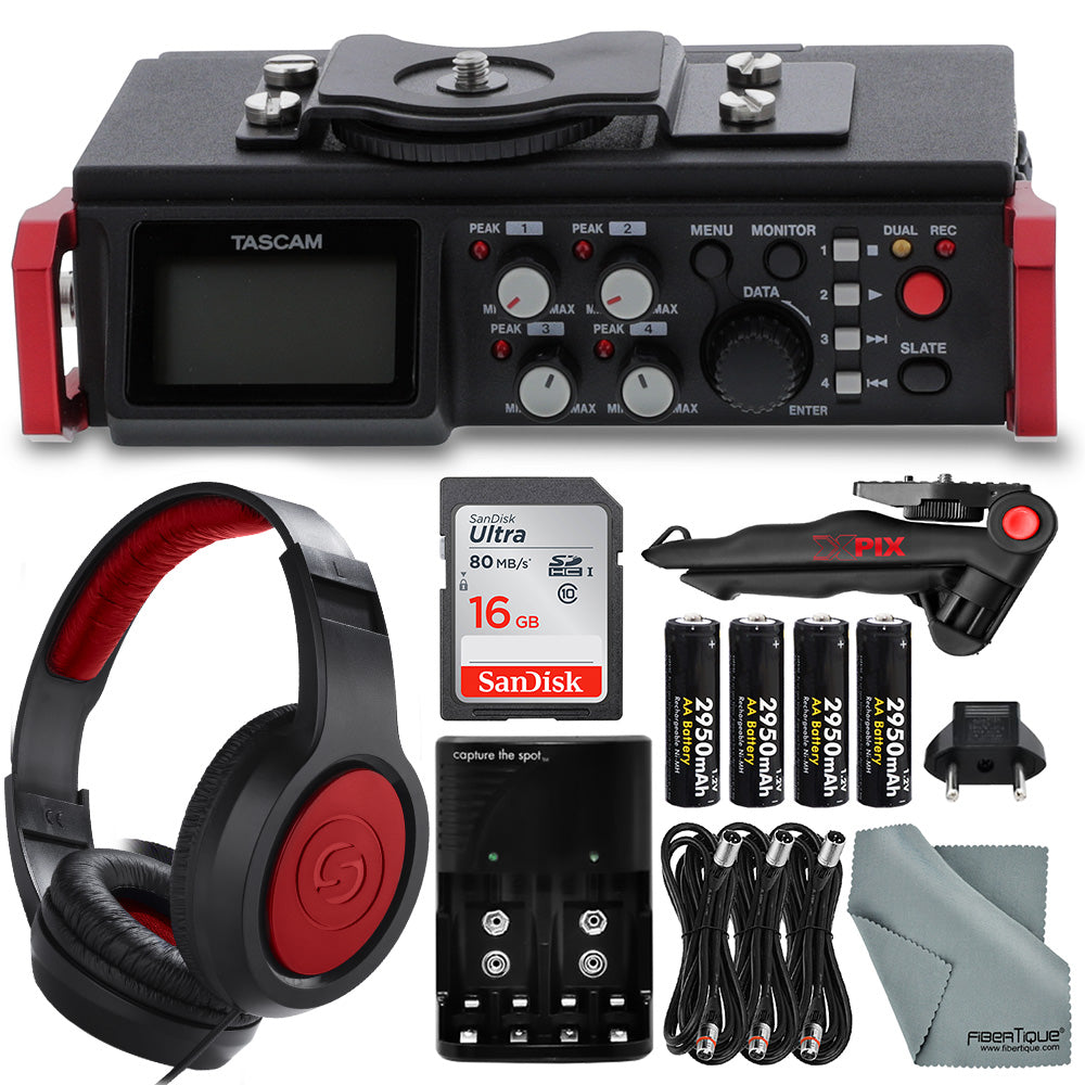 Tascam DR-701D Field Recorder for DSLR with SMPTE Timecode Bundle w/ T