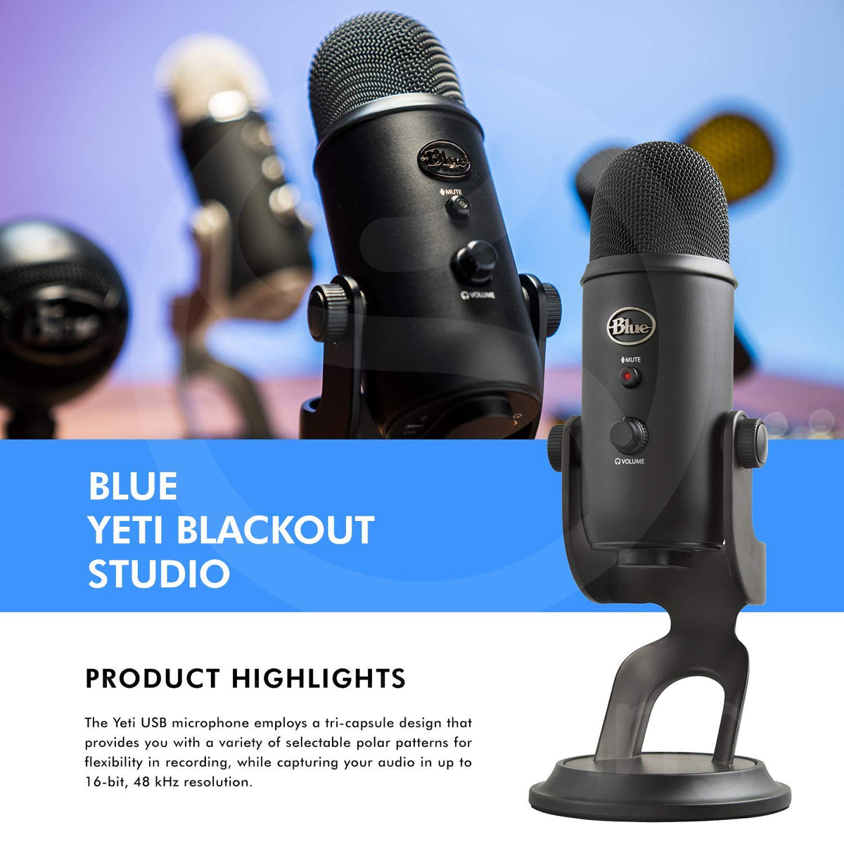 Blue Yeti Studio Blackout Professional Usb Vocal Recording System Kit Shopify