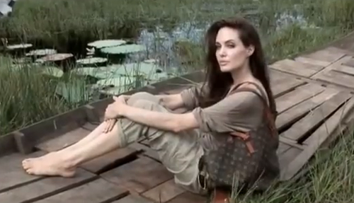 2011 Angelina Jolie photo Louis Vuitton vintage print Ad