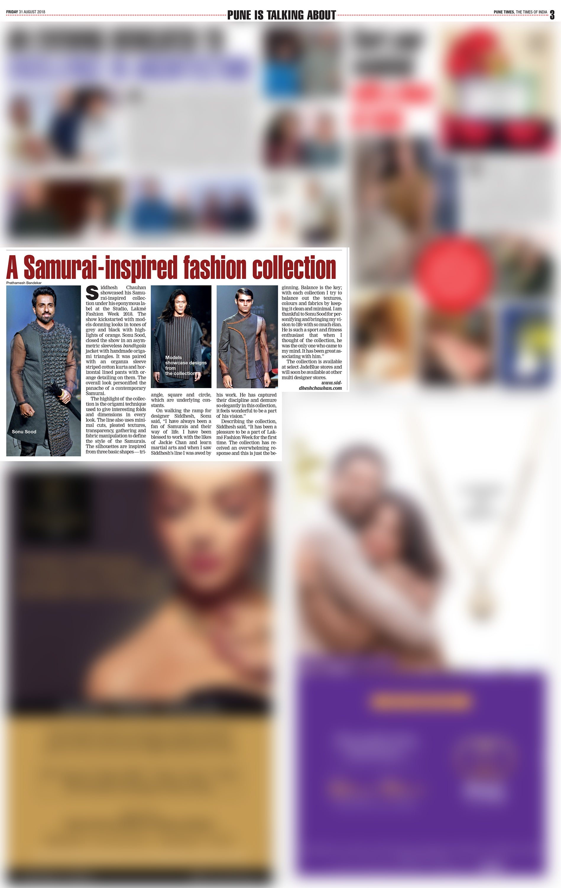 Samurai Collection by Siddhesh Chauhan | Lakme Fashion Week 2018 | Pune Times
