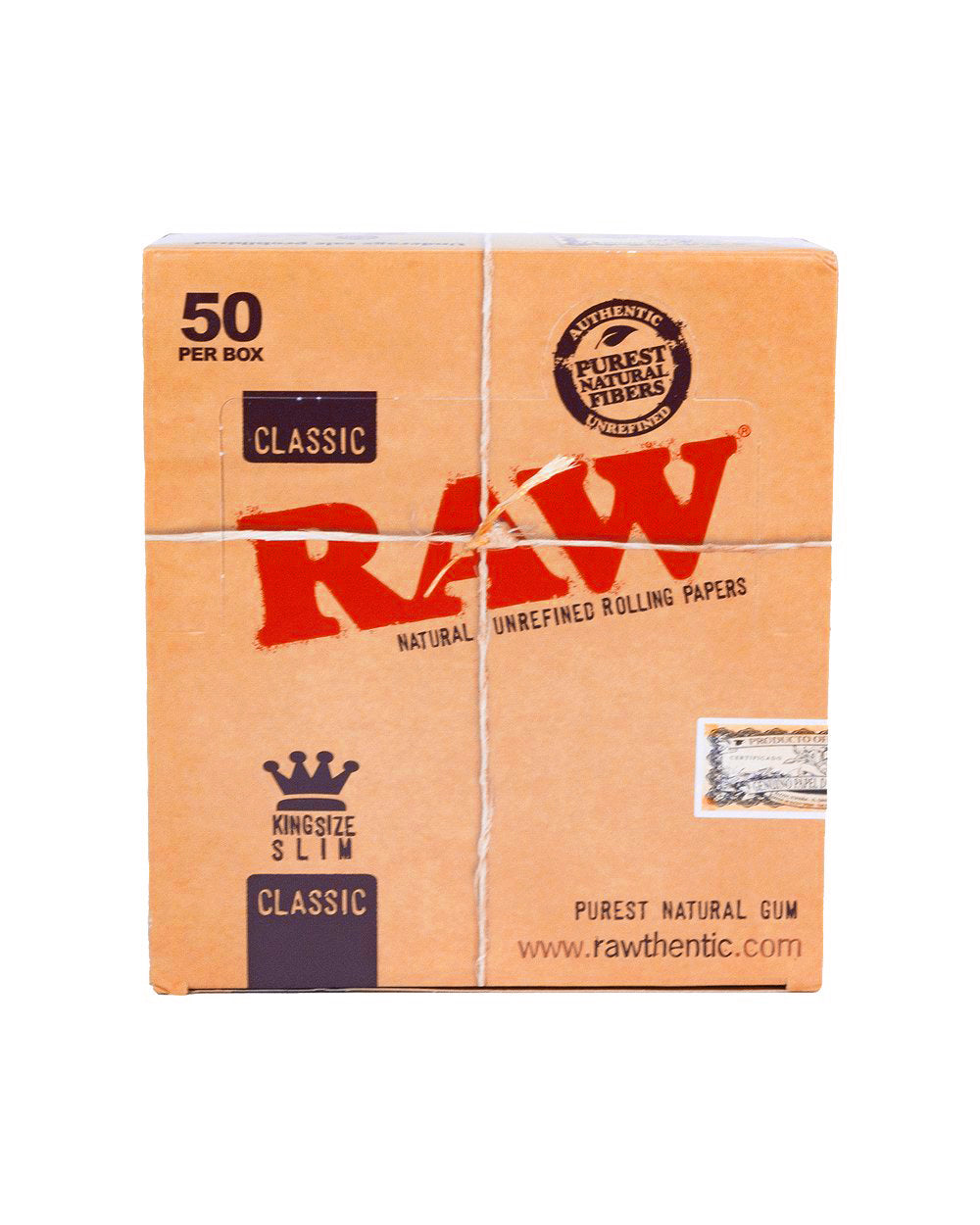 50 Classique Raw King Size Slim 110mm Naturel non Raffiné Rolling Papiers