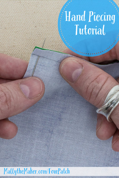 How to hand Piece a 4 patch quilt block