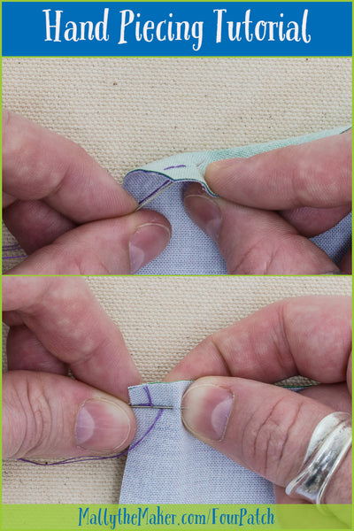 How to hand Piece a 4 patch quilt block