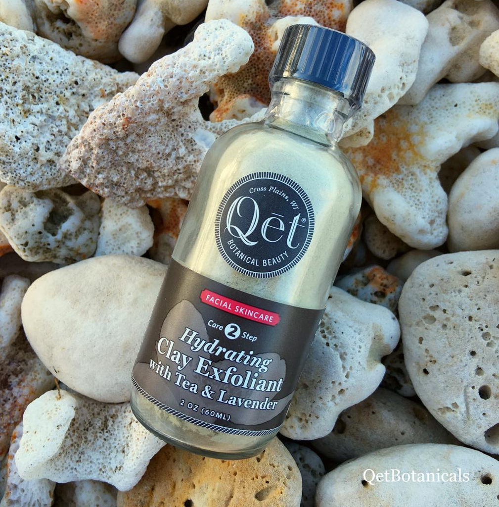Qēt Botanicals hydrating clay exfoliant with tea & lavender