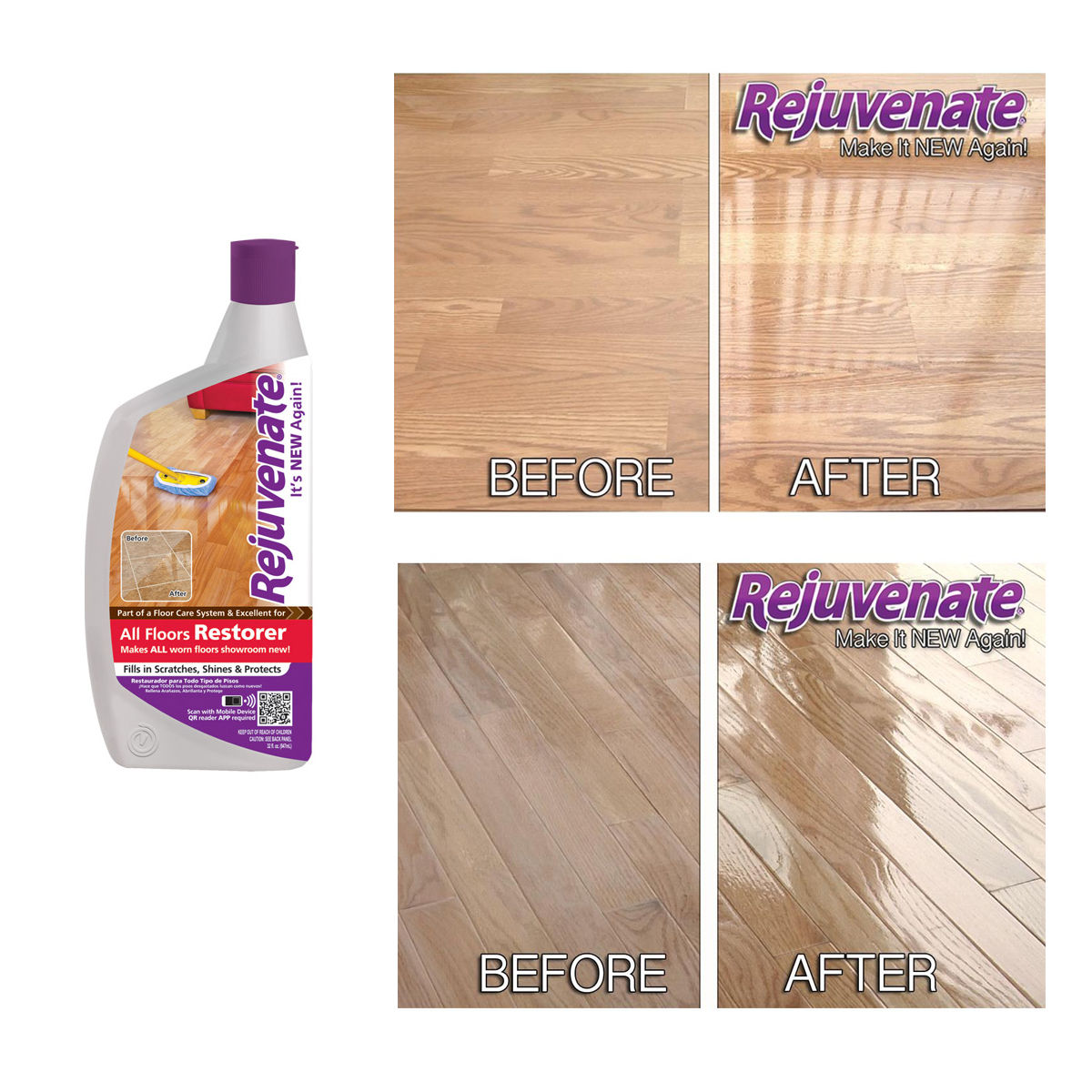 Rejuvenate Floor Restorer Protector Suits Wood Laminate Clean