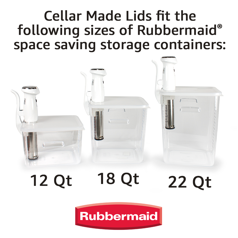 Sous Vide Lid for Rubbermaid Container fits 12 Qt, 18 Qt Cellar Made