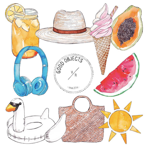 vacation clip art pack watercolor