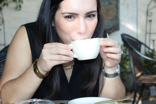 Katy Coffield taudrey bangles coffee foodie tribe nameplate