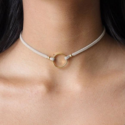 Taudrey Nice Ring To It Suede Sand Choker