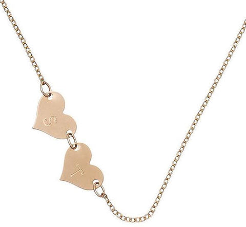 taudrey destiny necklace personalized hearts gold wedding party gift
