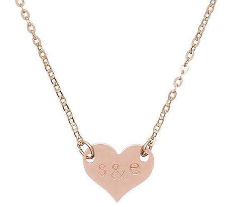 taudrey rose heart petite necklace personalized