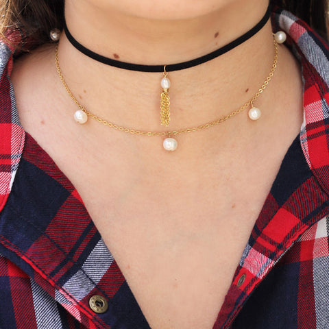 taudrey fall layering guide fringe benefits suede choker with pearly whites necklace