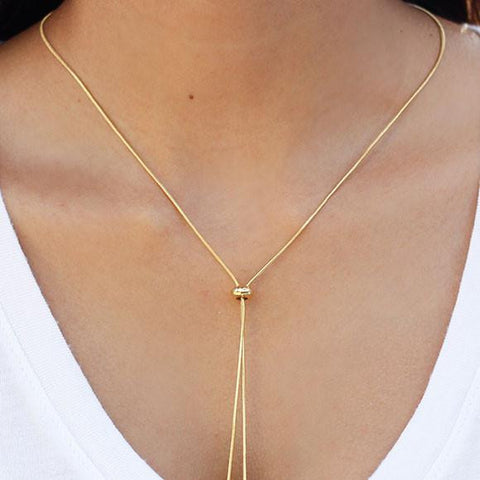 taudrey gold chord personalized lariat necklace electric slide