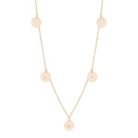 taudrey five golden rings short necklace five gold charms 