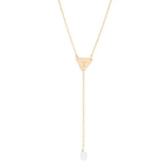 taudrey follow the pearl y chain gold necklace with pearl