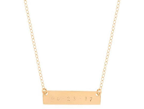 taudrey gold personalized date plate necklace personalized Valentine's Day Gift