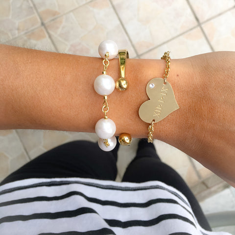 taudrey jewelry arm party layering bracelet pearls gold