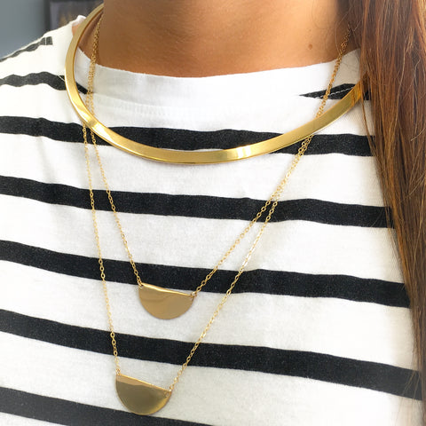 taudrey layering gold necklaces collar