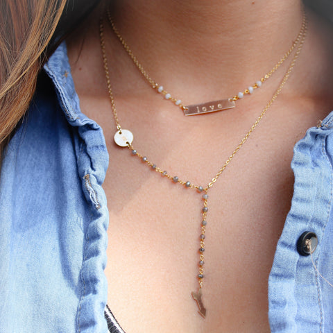 taudrey layering necklaces namplate y chain
