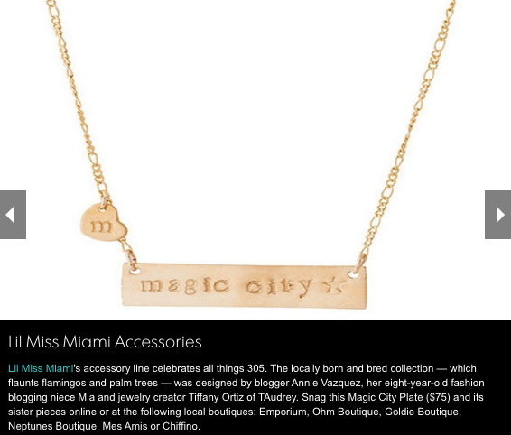 taudrey little miss miami necklace
