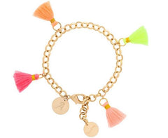 taudrey no hassle tassel gold bracelet four bright tassels