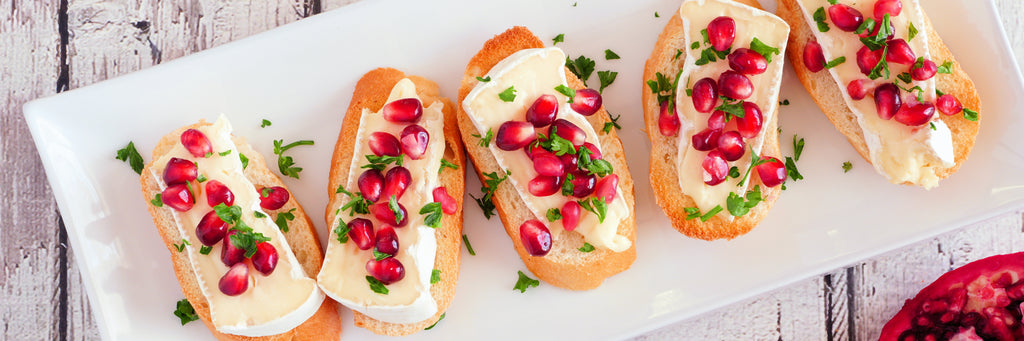 Brie and Pomegranate Crostini