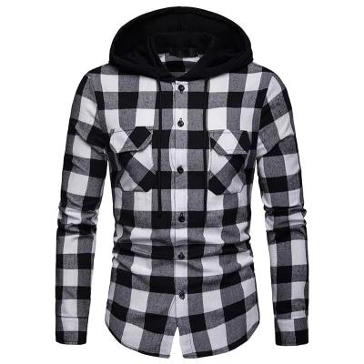 black and white flannel hoodie