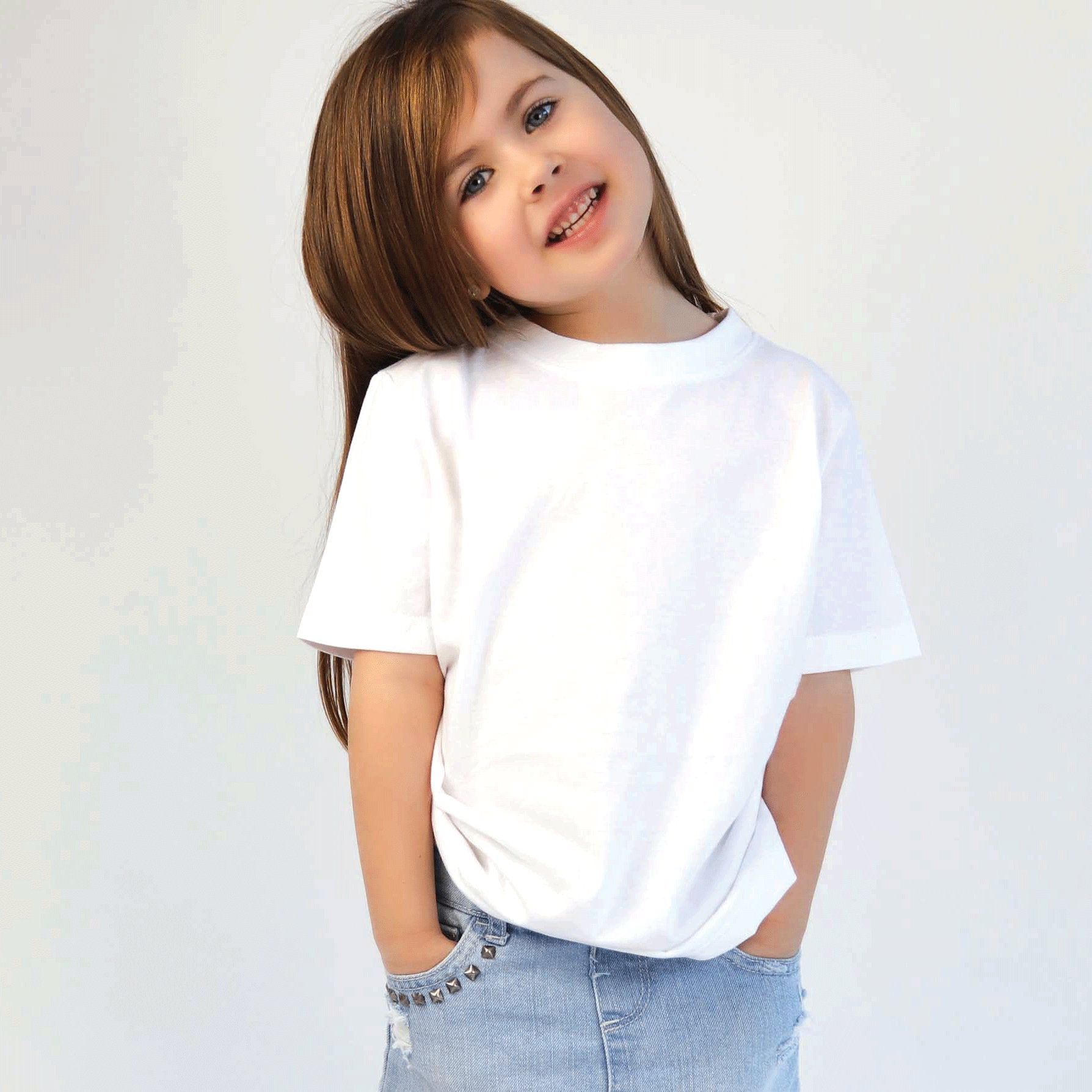 Childrens Long Sleeve T 100% Cotton Basic Round Neck Long Sleeve Boys Girls Kids & Toddler T-Shirt 