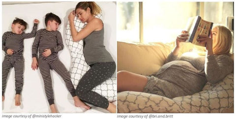 Woman using Multi-use Slipcovered Total Body Pillow