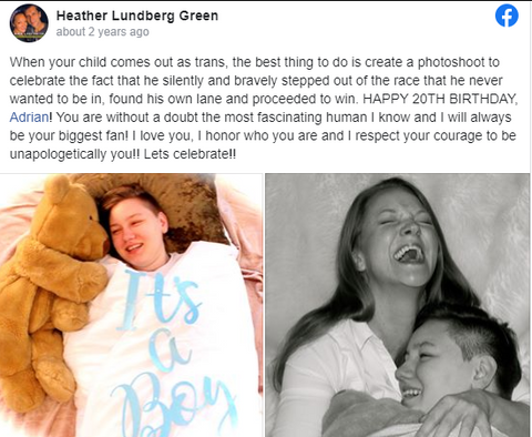 Facebook screenshot from Heather Lundberg Green