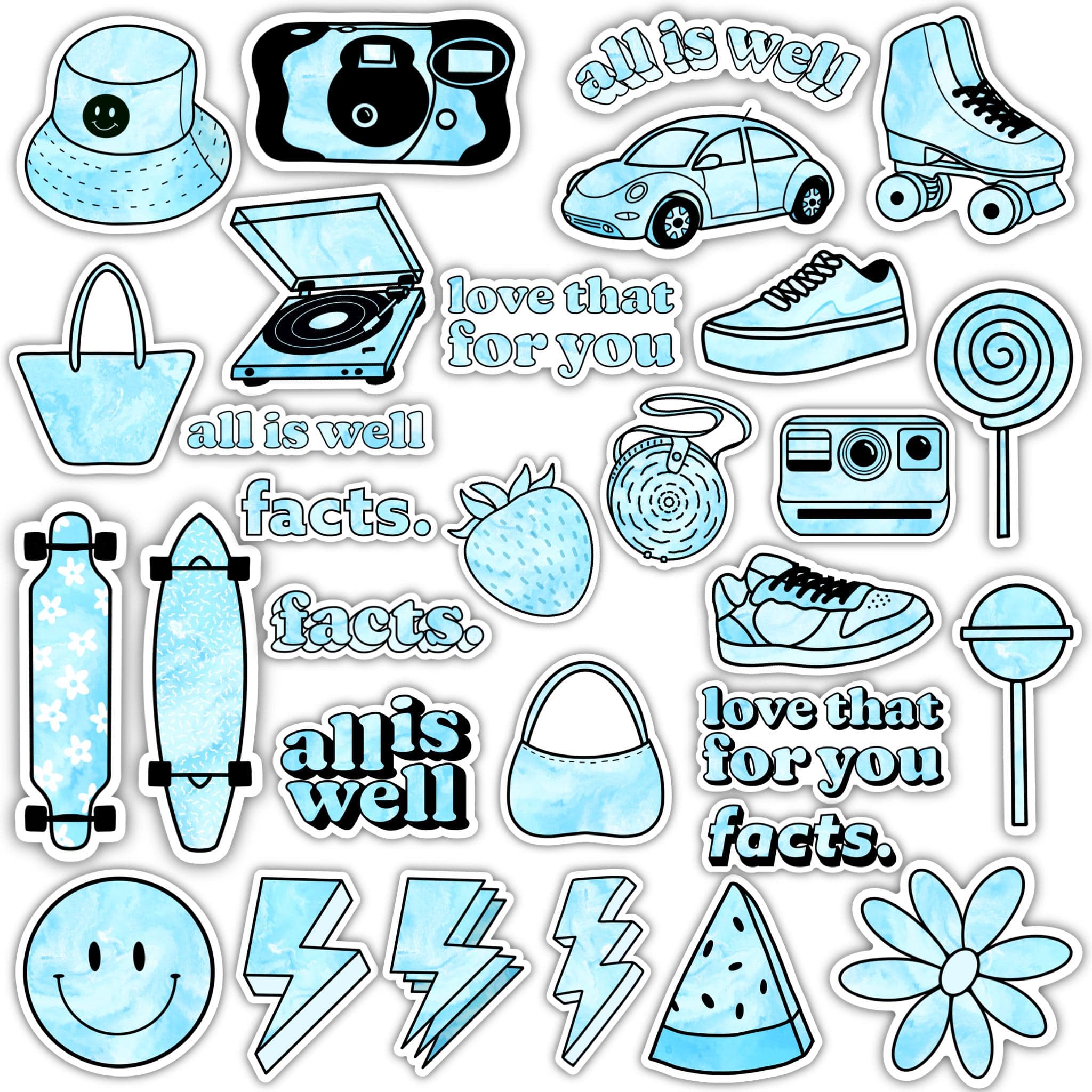 Big Moods Vsco Aesthetic Sticker Pack 5pc : Target