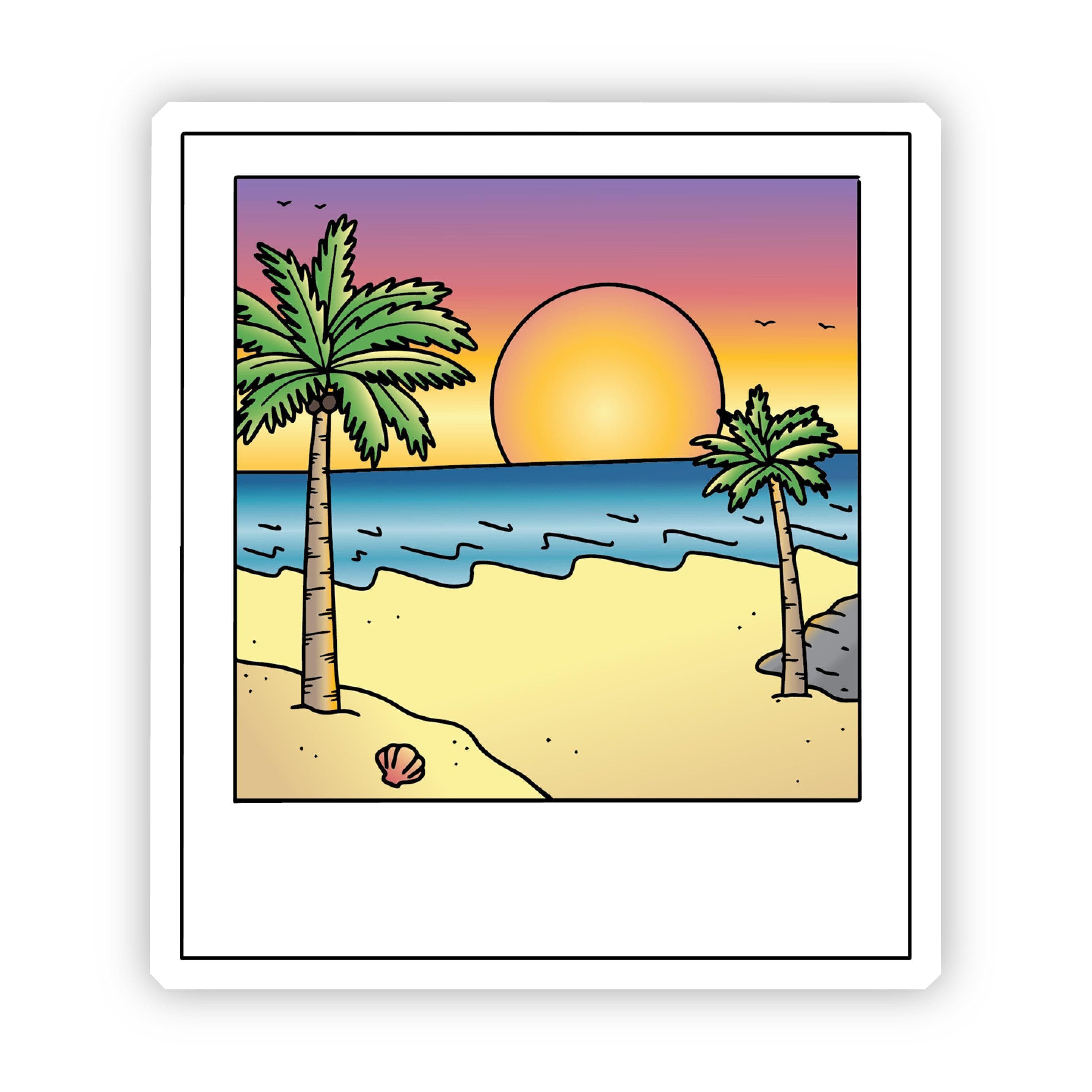 Sunset Polaroid Picture Beach Aesthetic Vsco Sticker Big Moods